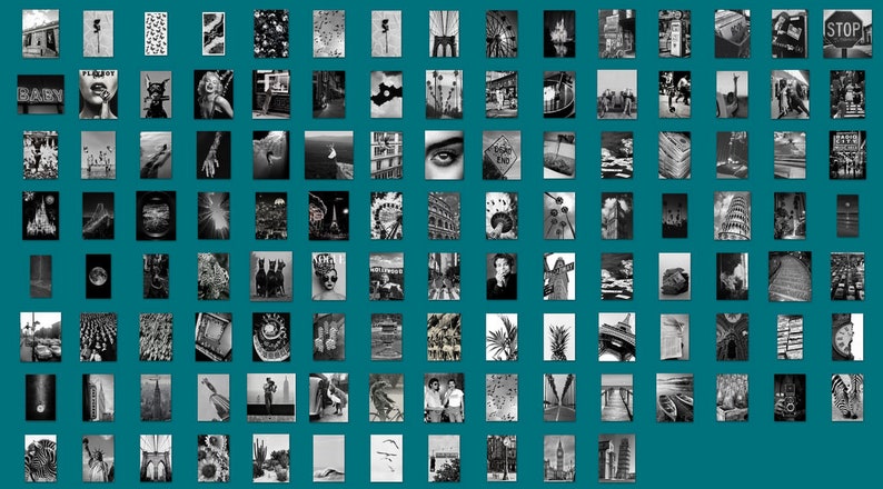 Black and White Aesthetic Wall Collage 115 Kit Pcs Printable Classy ...