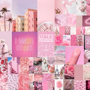 Baby Pink Aesthetic Wall Collage Kit 100pcs Printable Bougee - Etsy UK