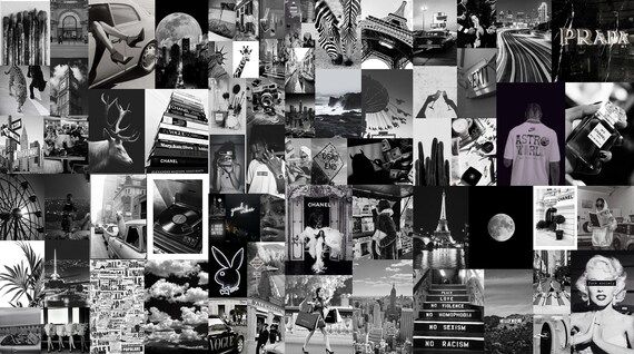 Black and White Aesthetic Wall Collage 75 Kit Pcs Printable - Etsy