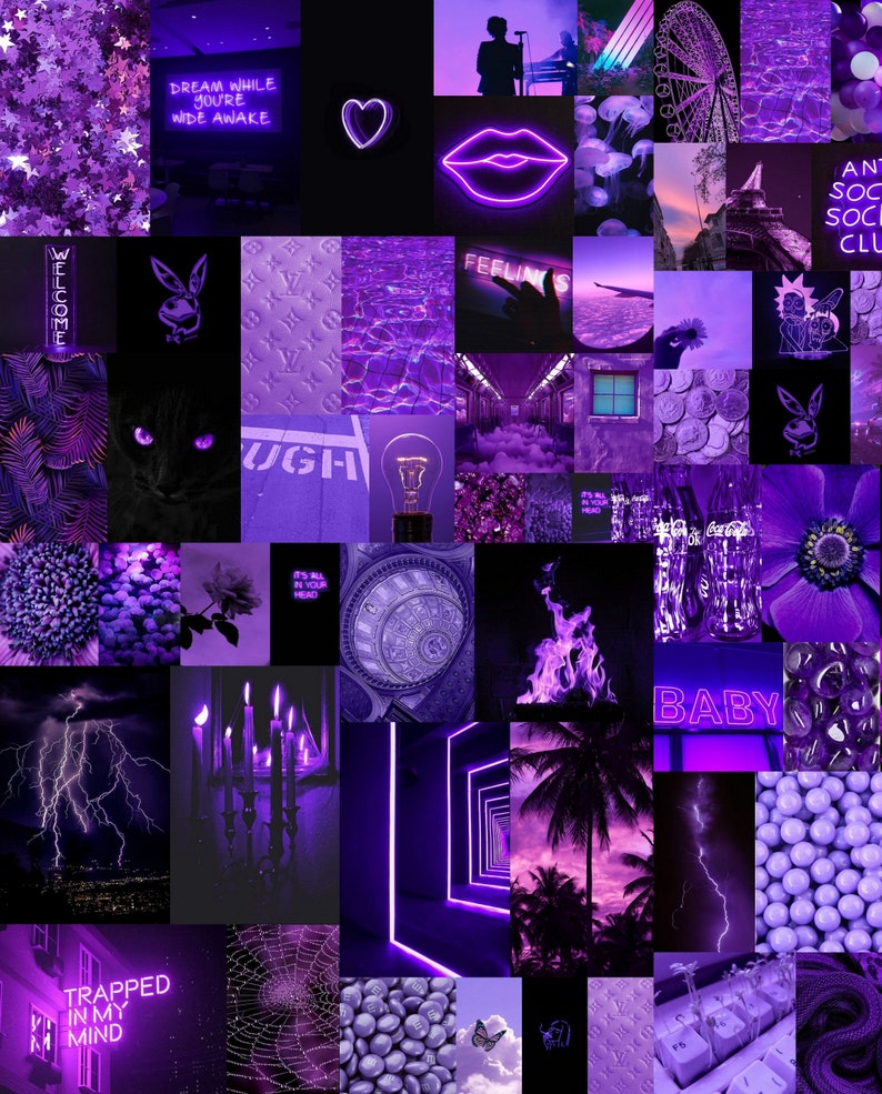 Purple Aesthetic Boujee Wall Collage Kit 100 Pieces - Etsy
