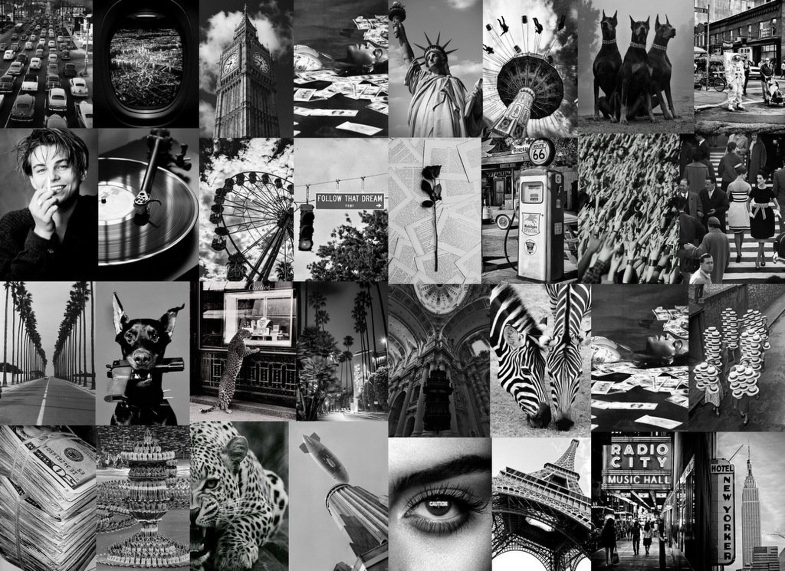 Black and White Aesthetic Wall Collage 115 Kit Pcs Printable Classy ...