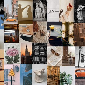 Può includere: Un collage di immagini con una varietà di temi, tra cui paesaggi urbani, natura, libri e arte. Il collage è composto da 36 immagini individuali, ciascuna con il proprio stile e estetica unici. Alcune delle immagini sono a colori, mentre altre sono in bianco e nero. Il collage è un ottimo esempio di come creare un'opera d'arte visivamente accattivante e interessante utilizzando una varietà di fonti diverse.