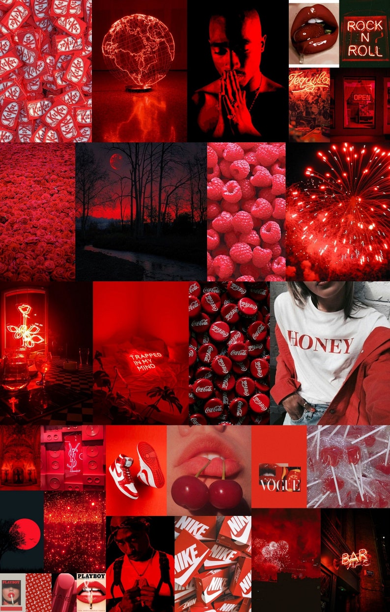 Red Aesthetic Baddie Wall Collage Kit 61 Pieces - Etsy