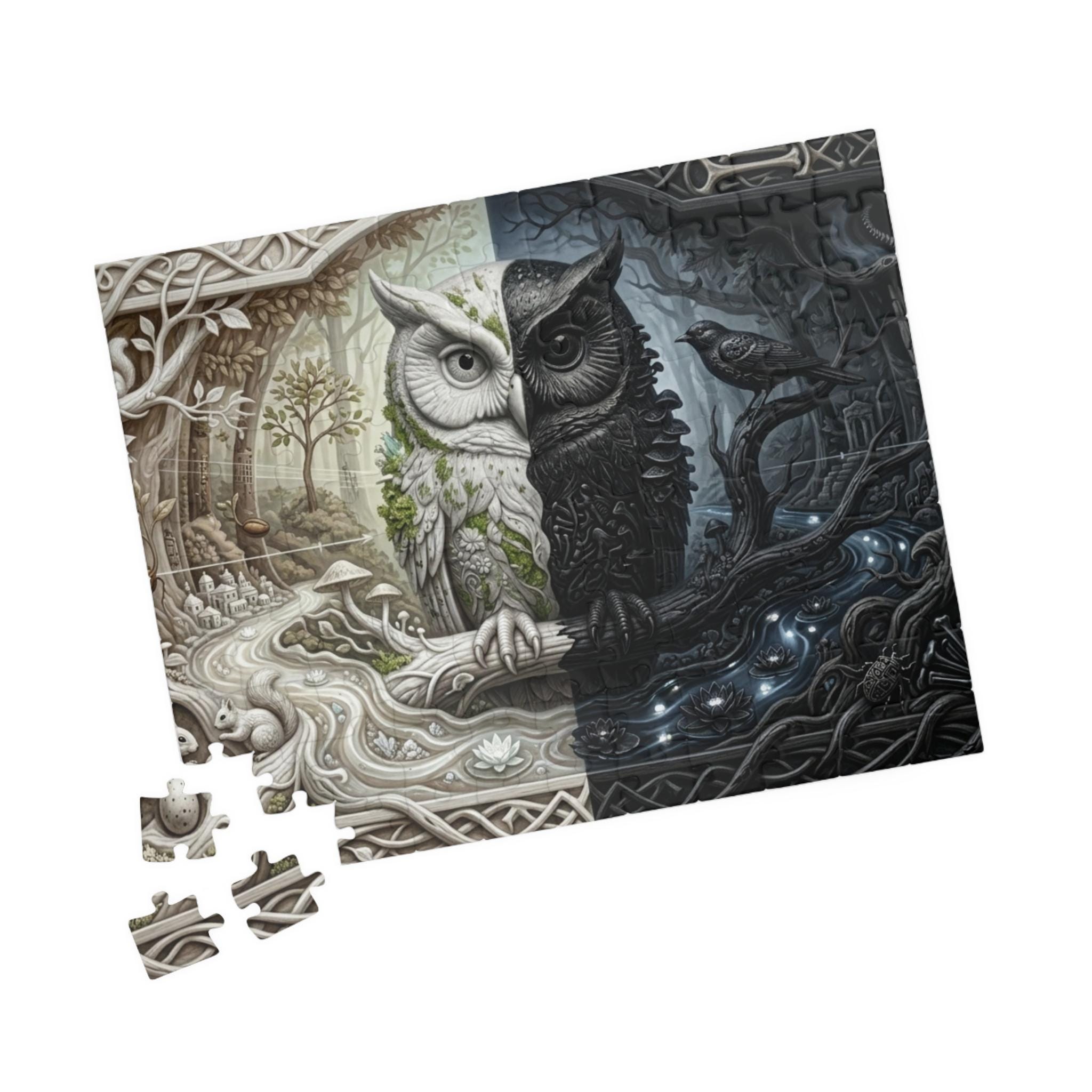 Yin Yang Owl Jigsaw Puzzle | Day and Night Owl Puzzle | Fantasy Woodland Jigsaw | Chalenging Puzzl