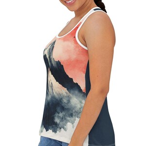 Boho abstract mountain tank top, boho tank, hiking shirt, Outdoors tank, mountains tank top, hike shirt, nature tee, sunset tank
