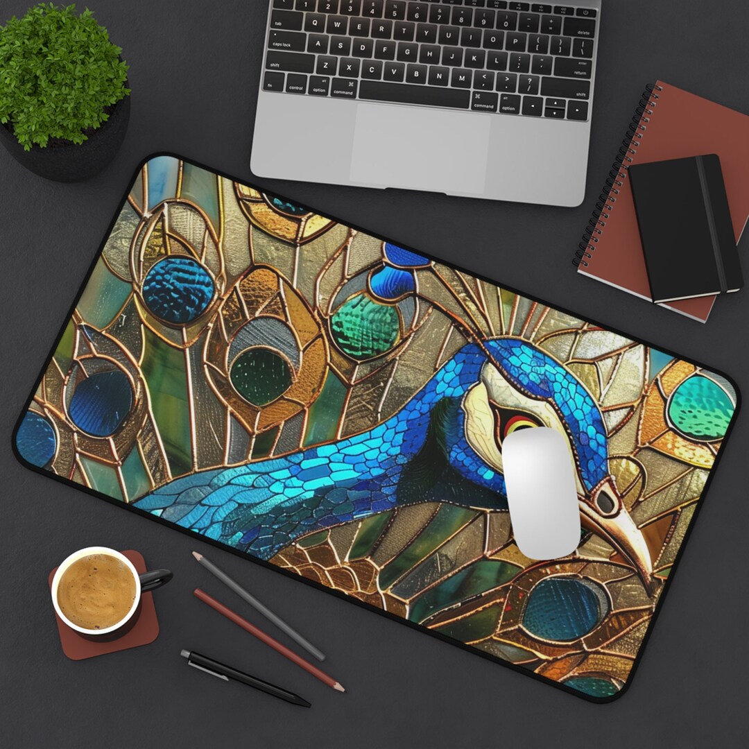 Mouse Pad - Peacock Extra Large Pretty Desk Mat | Keyboard Mat | Gaming ...