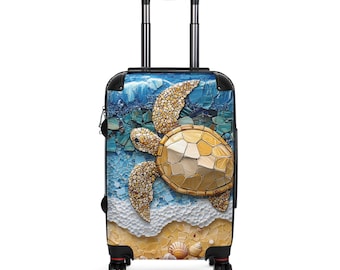 Maleta con mosaico de tortugas marinas / Equipaje de playa / Equipaje para viajes oceánicos / Equipaje para cruceros