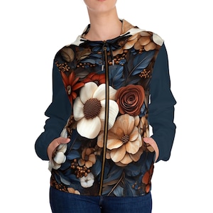 Flower Hoodie - Flower Hooded Sweatshirt - Boho Wildflowers Sweatshirt - Floral Nature Hoodie - Flowers Sweatshirt - Gift for Women