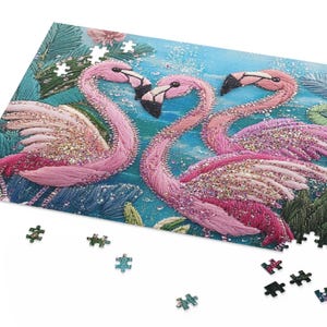 Rompecabezas de flamencos: vibrante rompecabezas de 120, 252 y 500 piezas para amantes de la naturaleza, noches de juegos y regalos. Perfecto para la decoración del hogar.