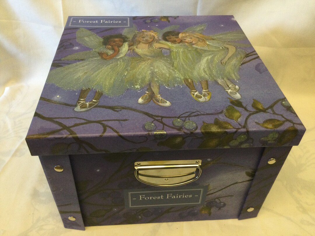 Large Square Forest Fairies Storage Box With Lid Etsy