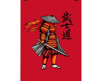 Samurai Bushido Print • Japanese Samurai Wall Art • Samurai Poster • Bushido Code Art • Japan Home Decor
