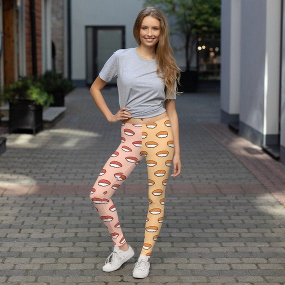 Sushi Leggings Tuna Salmon Pastel Color 