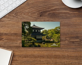 Ginkaku‑ji Silver Pavilion Postcard • Kyoto Zen Garden Print • Classic Japan Temple Art
