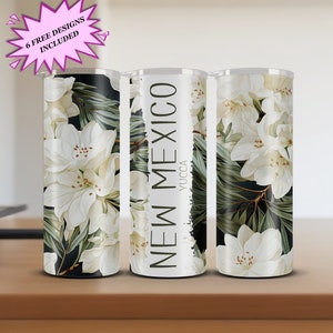 New Mexico Yucca 20oz Tumbler Sublimation Design, Téléchargement numérique instantané PNG, 20oz Skinny Tumbler Art, Tumbler Wrap, Usage commercial