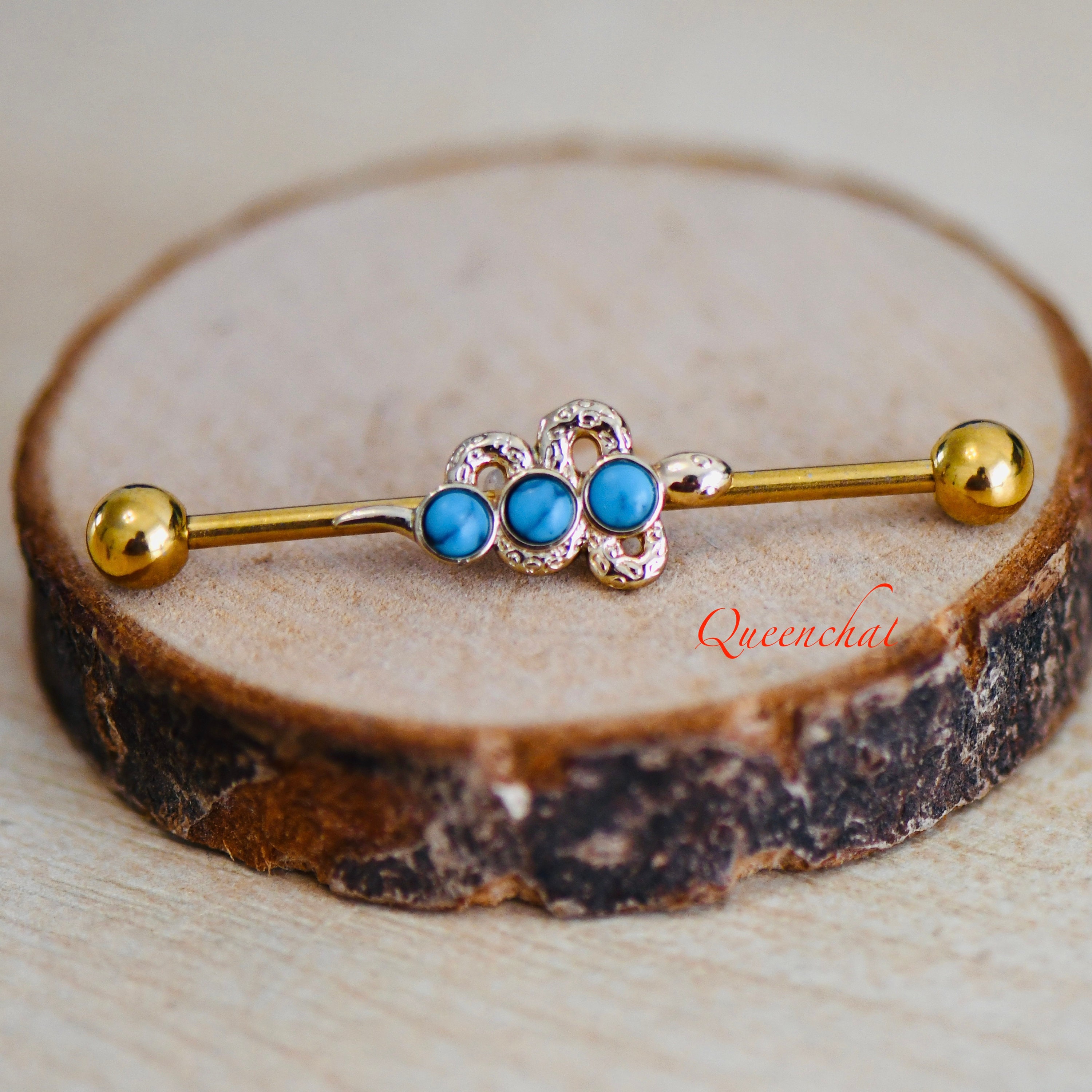 Snake Industrial Piercing Etsy