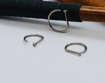 F136 Titanium 20g, 18g D Shape Nose Ring