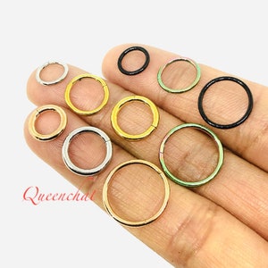 316L Surgical Steel 14G, 16G, 18G Cartilage Hoop, Segment Ring Hinged Septum Clicker Ring Conch Tragus Helix Hoop, Hinged Clicker Ring