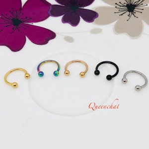 16G (1.2mm) Horse Shoe Barbell, Septum Ring, Septum Captive ring, discreet septum, Septum, Horseshoe septum