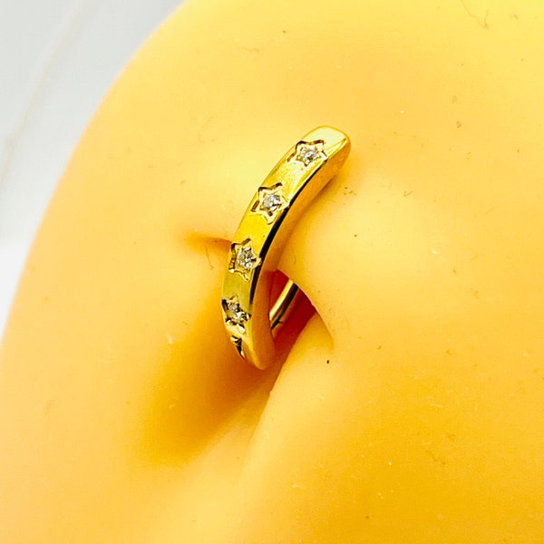 Gold Belly Button Clicker Ring Etsy