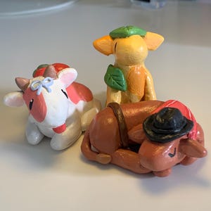 Cow Friends, Handmade Polymer Clay Cows