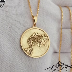 Koi Fish Necklace, Customizable Jewelry, Koi Fish Pendant, Koi Fish Charm, Silver Koi Fish Necklace, Gold Plated Koi Fish Necklace