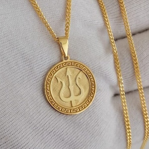 Trident Necklace, Valentines Day Gift, Trident Pendant, Personalized Gift