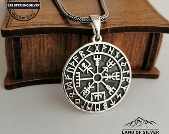 Anpassningsbart vikingakompasshänge, Pathfinder-halsband, oxiderade nordiska smycken, Odin-halsband, personlig present