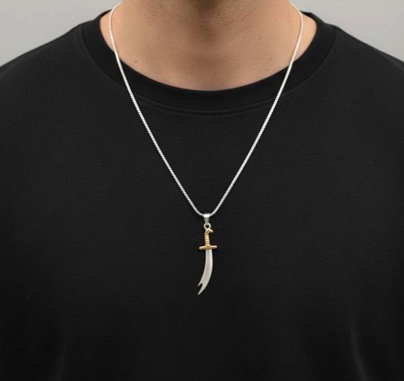 Customizable Zulfikar Necklace, Imam Ali Sword Pendant, Personalized Gift image 2
