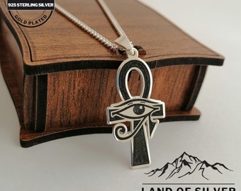 Customizable Ankh Pendant, Smoky Black Enamel-Filled Jewelry, Egyptian Key of Life Necklace, Personalized Gift