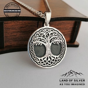 Aanpasbare sieraden, yggdrasil-ketting, Noorse mythologie, handgemaakt, 925 massief zilver, aanpasbaar cadeau, levensboomketting, wereldboom,