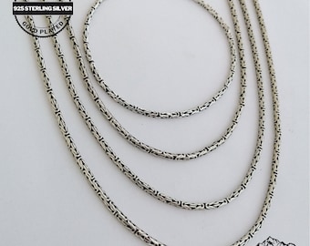 Geoxideerde koningsketting - 925 massief zilver - Byzantijnse schakelarmband