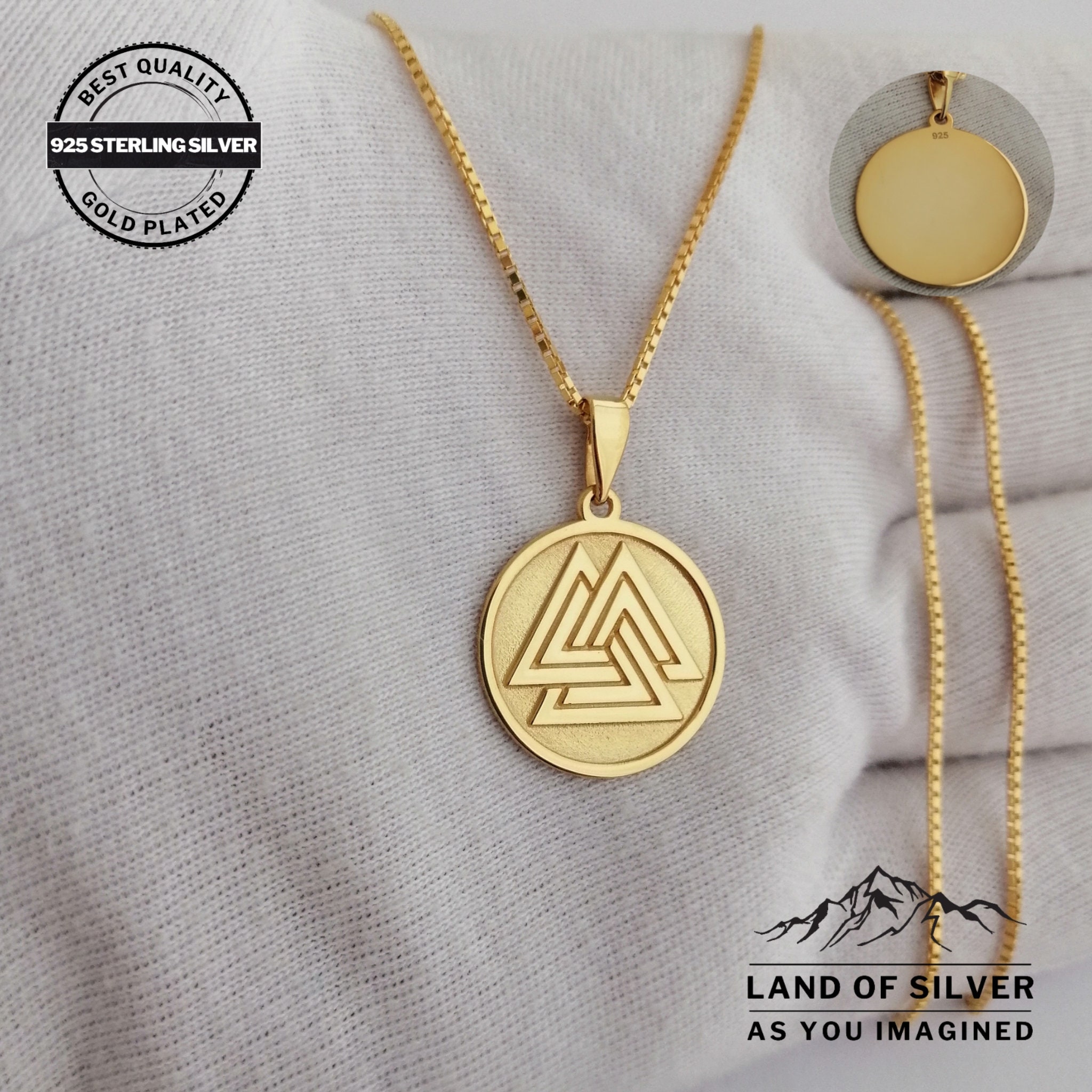Collana Vichinga Uomo Valknut In Argento Sterling 925 – Ciondolo Runa Nordica Di Odino, Con Catena In Acciaio 50cm, Regalo - 3