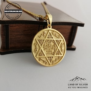 Personalized King Solomon Necklace, Customizable Locket Jewelry, 925 Solid Silver, Star of David Pendant, Handmade, Talisman Necklace