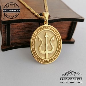 Customizable Poseidon Necklace - Handmade Greek Mythology Talisman Pendant
