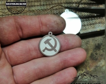 Martello E Falce Ciondolo Collana 50.8cm O 24 Rosso Stella