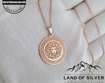 925 sterling silver, Medusa necklace, greek mythology jewelry, ancient greek, Handmade product, Medusa Pendant