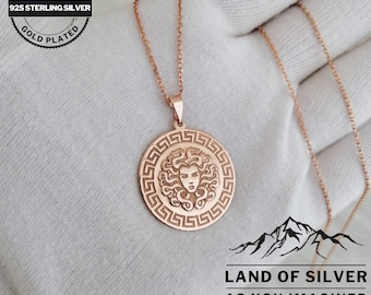 Customizable Medusa Pendant, 925 sterling silver, Greek Mythology jewelry, Ancient Greece, Personalized Gift
