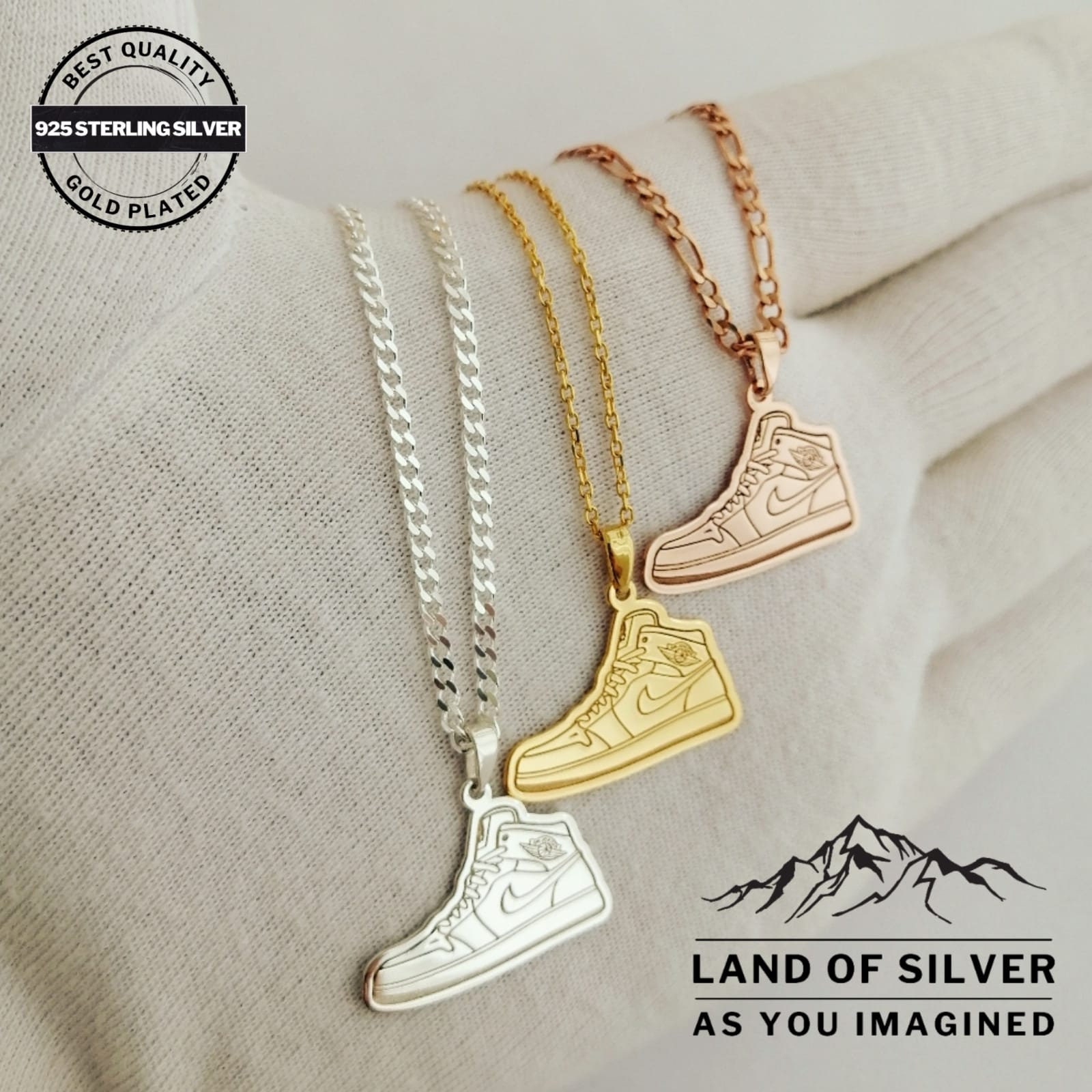Handmade 925 Sterling Silver Air Jordan 