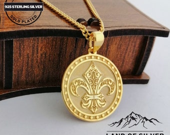 Customizable Fleur de Lis Pendant, French Royal Jewelry, Personalized Gift, French Lily Necklace
