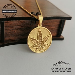 Customizable Cannabis Leaf Necklace Ucu, 420 Jewelry, 925 Sterling Silver Necklace, Personalized Gift