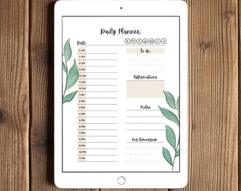 24 Hour Daily Planner, Hourly Planner, To-Do List, Printable Daily Agenda, Digital Planner PDF