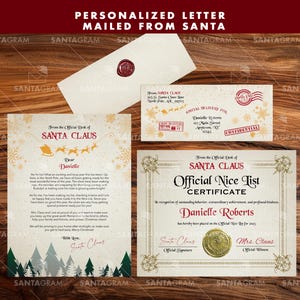 Carta oficial de Papá Noel 2025 / Carta personalizada de Papá Noel para niños / Carta de Papá Noel para Navidad / Carta de Papá Noel del Polo Norte / Navidad