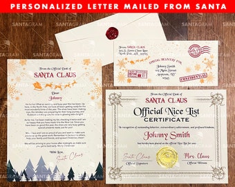 Official Letter Mailed From Santa | Certificate From Santa | Santas Nice List | Santa Letter Certificate | Personalized Santa Letter | Santa