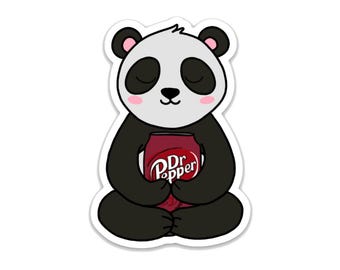 Dr. Pepper Panda - Cute Vinyl Sticker