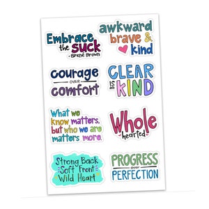 Brene Brown Sticker Sheet - 4x6 Vinyl Sticker Sheets