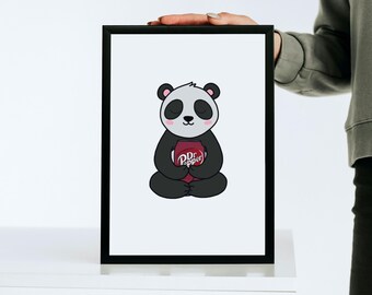 Dr. Pepper Panda - Muurkunst - digitale print