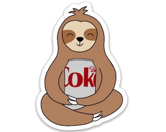 Diet Coke Sloth - Cute Vinyl Sticker