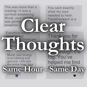 Pensamientos claros a la misma hora / Lectura psíquica / Lectura de tarot a la misma hora / Lectura del futuro el mismo día Amor I Sentimientos I Pensamientos I Emociones I