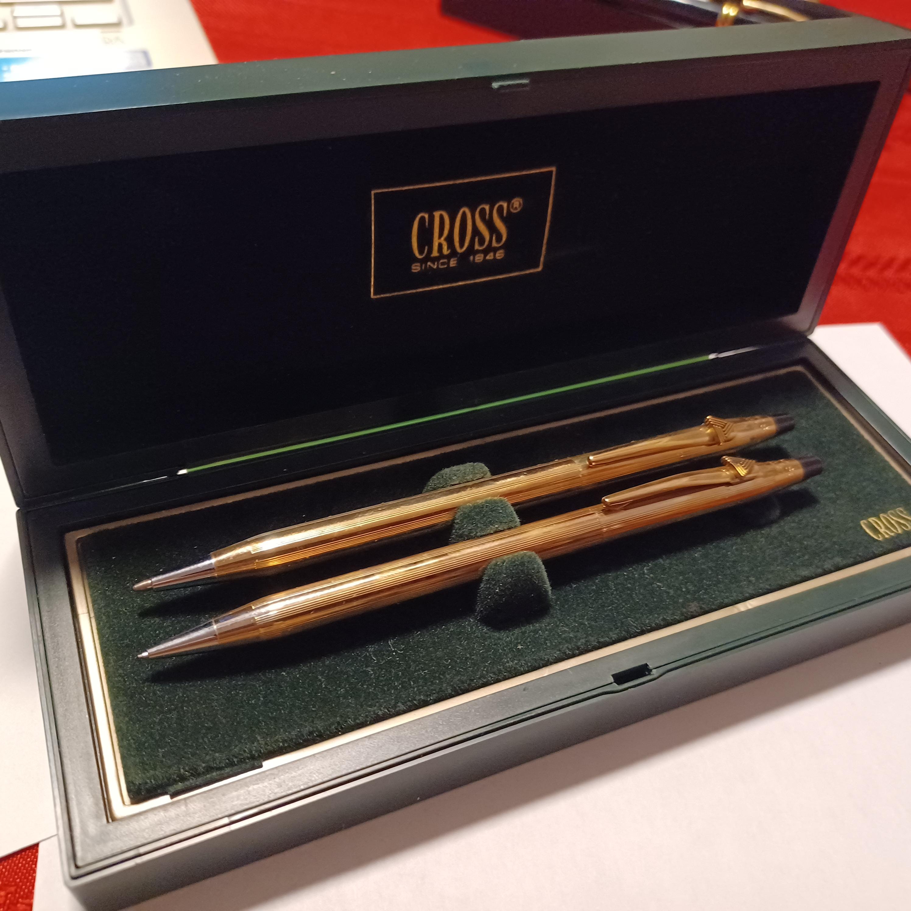 Lot Stylo + Porte-clés Vintage CROSS 14k Gold Fill - NEUF Dans Boîte USA