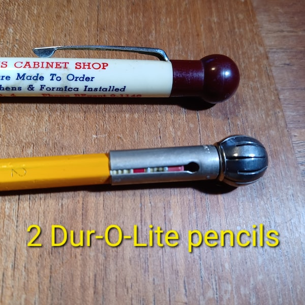 2 Dur-O-Lite Pencil Company Chicago Ball Dialer Durolite Mechanical Pencil  Advertising Hagerstown + A 1941 Bell System Telephone Dialer Top